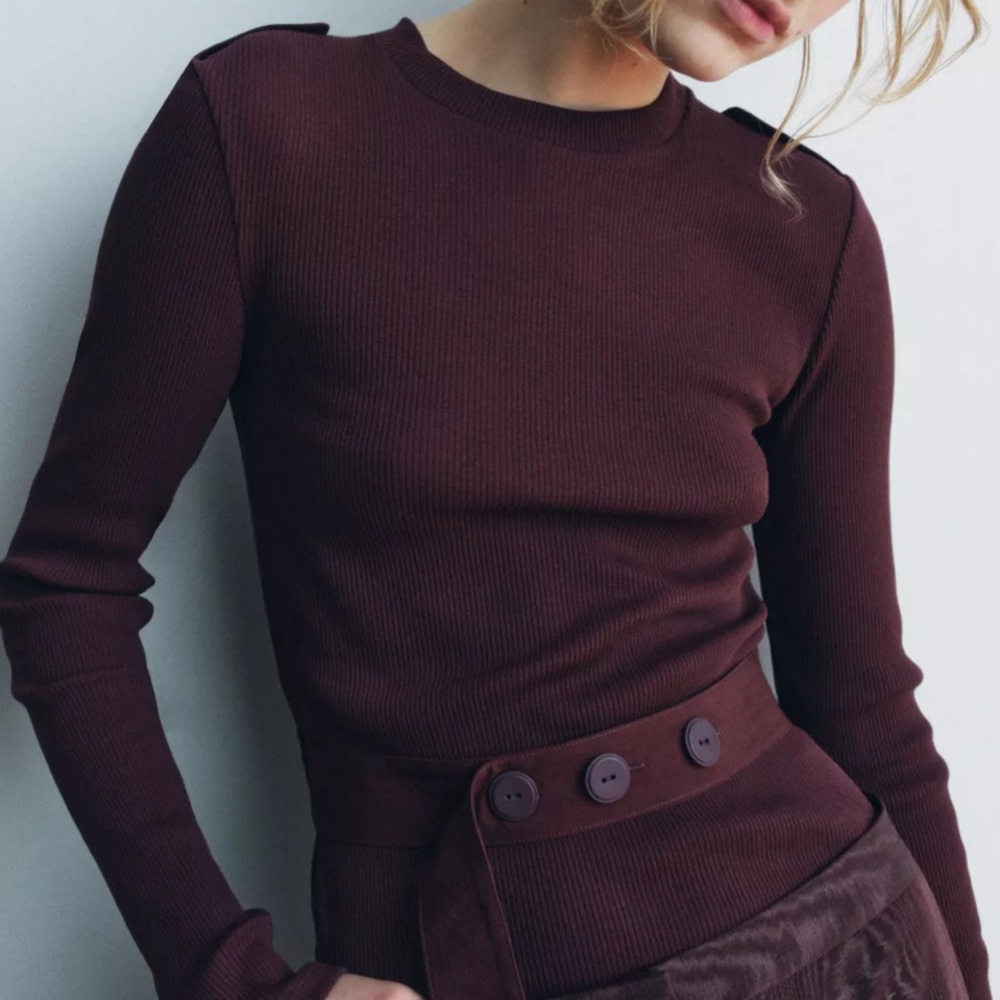 3 for $60 | BNWT ZARA BURGUNDY BELT TOP